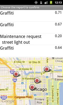 FixIt! confirmation request, asking a nearby user to confirm or refute someone else&rsquo;s report